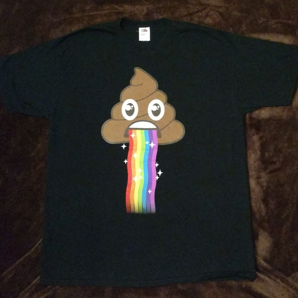 🌈💩Rainbow Poo Graphic Tee 💩🌈 XL